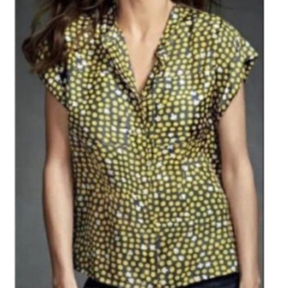 CABI / 100% Silk Short Sleeve Blouse Size S - Picture 1 of 11
